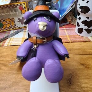 Coach Purple Bear Keychain with Witch Hat